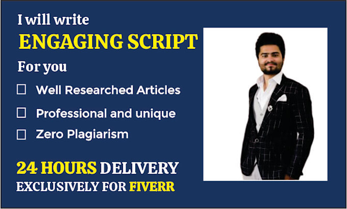 Write an attractive and engaging video script by Msharjil787 | Fiverr