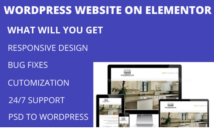 create responsive wordpress website or blog with elementor