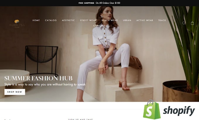 design a shopify clothing store or website