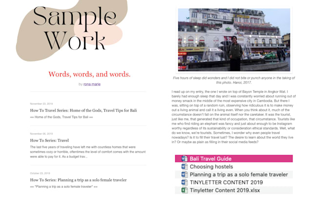 write travel and leisure content