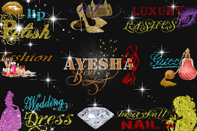 Do professional feminine glitter logo by Anjlyhania | Fiverr