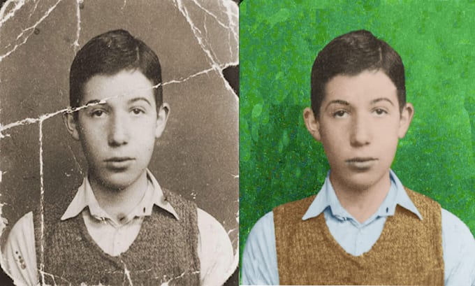 restore damaged old photo and colorize black and white images