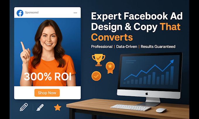 design facebook google ad creatives, w persuasive ads copy, meta, banner