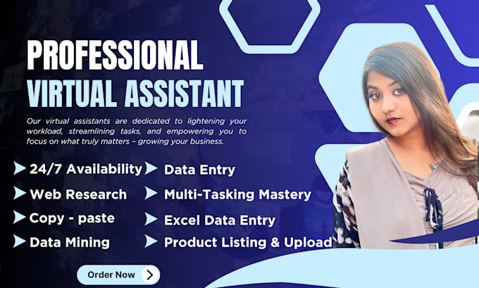 be your virtual assistant for data entry, web research