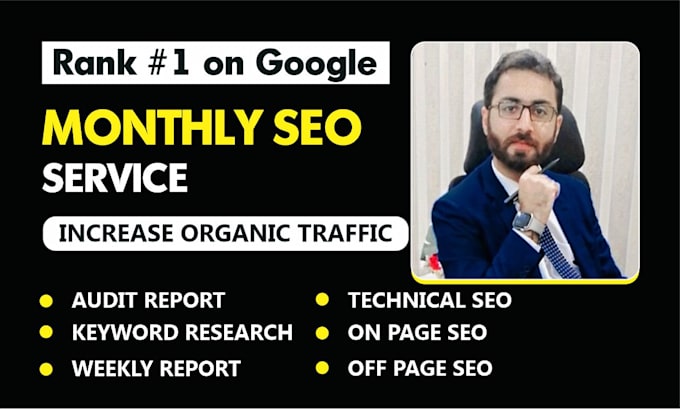 provide complete monthly SEO service for google top ranking