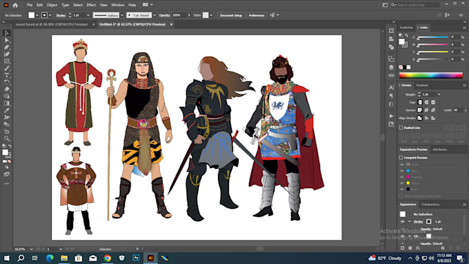 create all type of dress and illustrate any character design