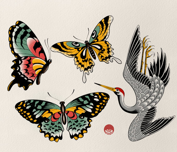 create a traditional or japanese custom tattoo design