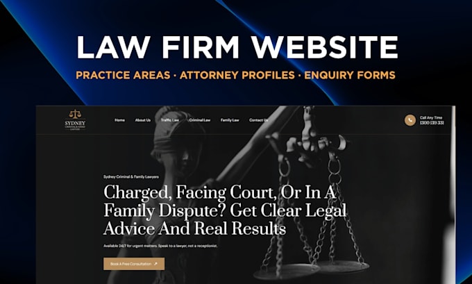 design a modern law firm website for lawyers and attorneys