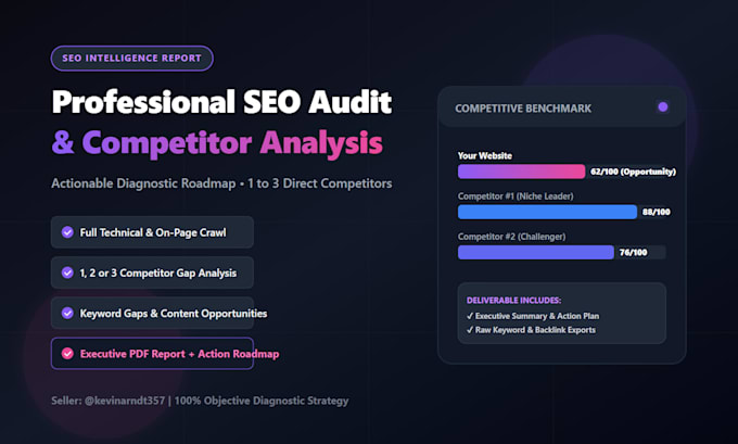 professional SEO audit report and competitive website analysis for business grow