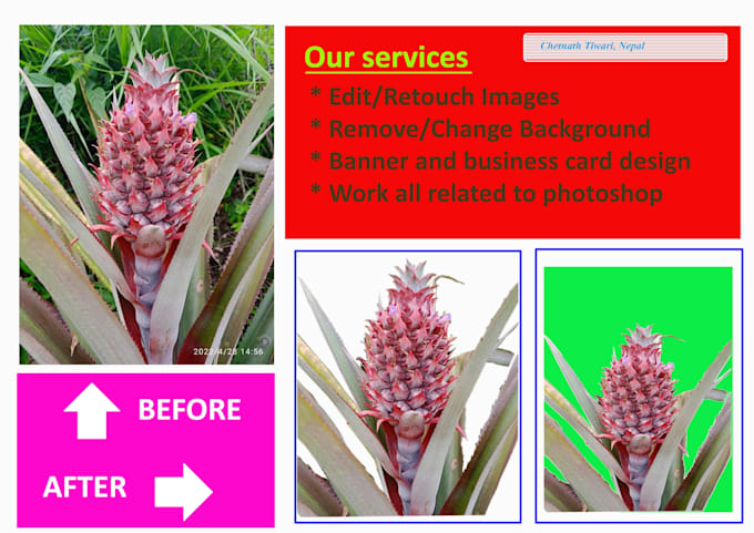 edit, change or remove background, retouch of photos