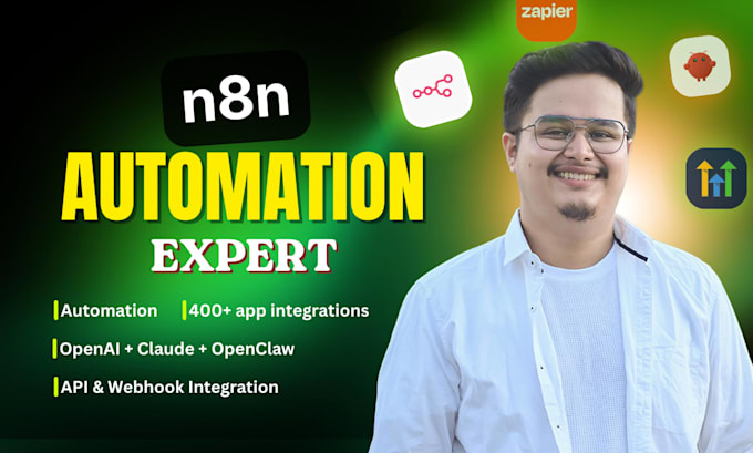 build n8n automation, n8n ai agent and zapier automation as n8n expert