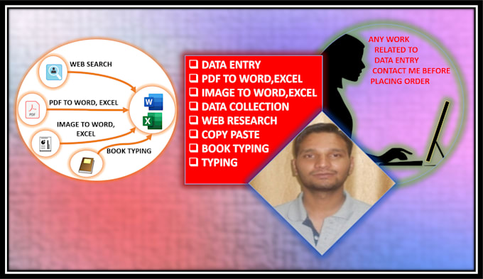do data entry in excel or word data conversion