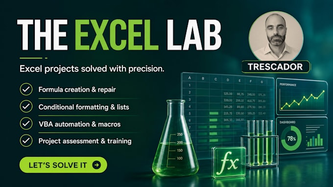 help you on your excel formulas, vba macros, pivot tables