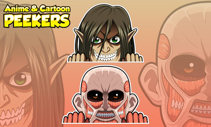 draw anime cartoon peeker sticker for merch or webstore