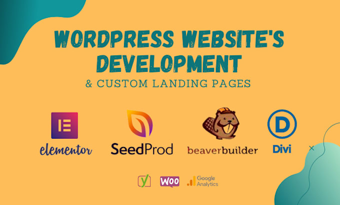 create wordpress and woocommerce website using beaver, divi, seedprod, elementor
