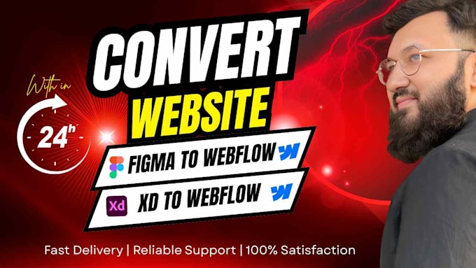 develop and convert figma to webflow , xd to webflow, responsive websites