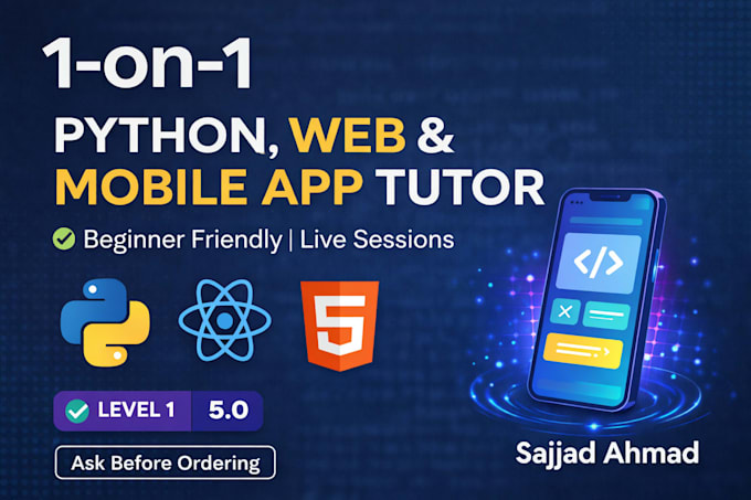 tutor you html,css, react, javascript, online coding lessons