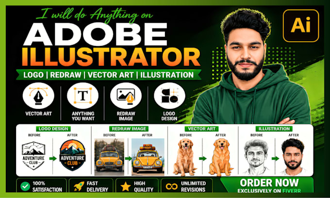 do anything on adobe illustrator, vectorize image, convert to vector quickly