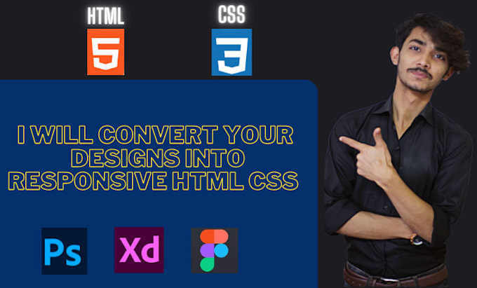 Convert your design into responsive html css by Anasshahcodes | Fiverr