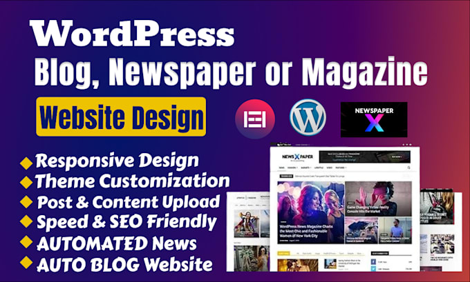build and customize wordpress blog, newspaper, and magazine website