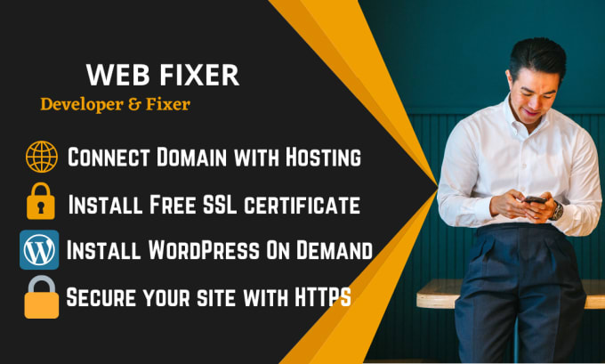 connect your domain with hosting install wordpress and SSL
