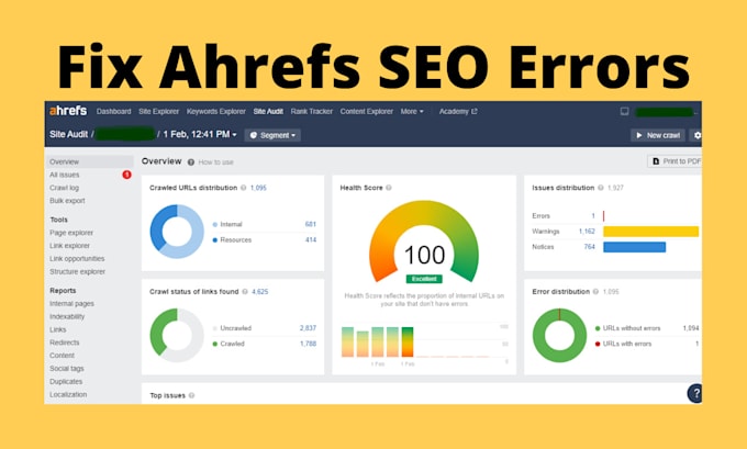 fix ahrefs site audit SEO errors or issues
