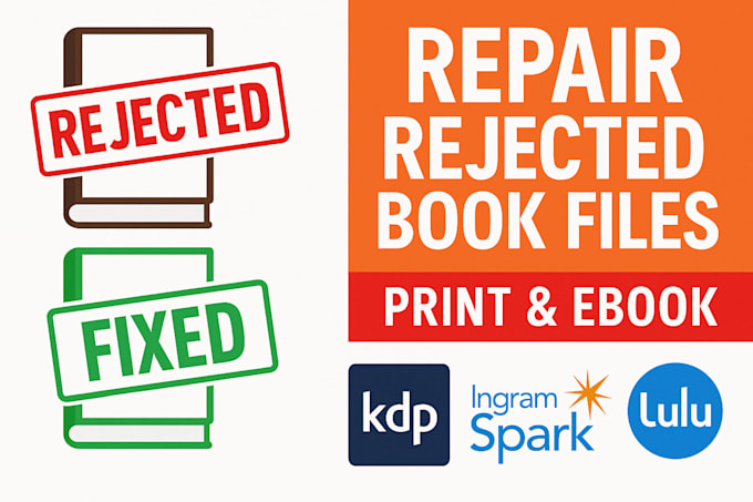 repair and fix rejected book files for print and ebook