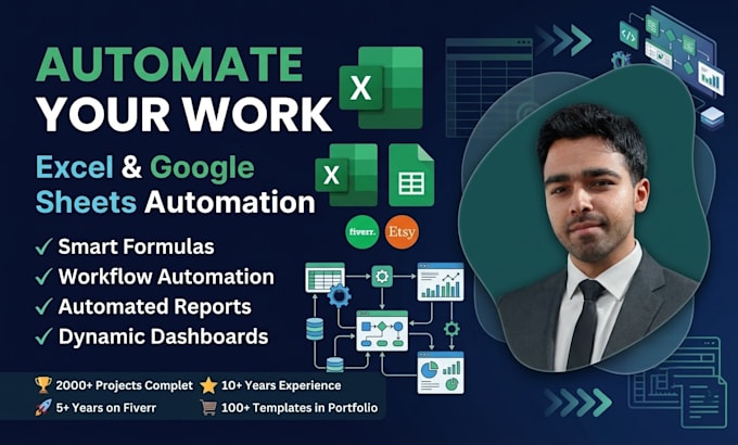 automate excel or google sheets with formulas and dashboards