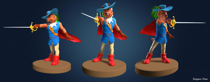 model a 3d cartoon character for you