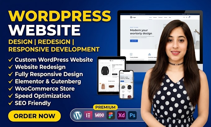 develop wordpress website design, redesign and responsive website development