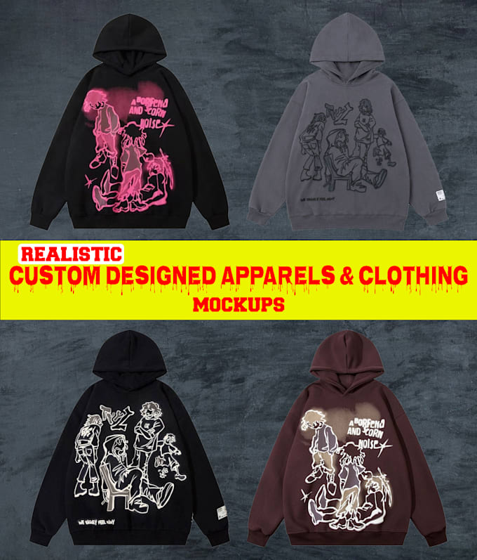 Diseñar maqueta 3d realista de sudadera con capucha, chaqueta