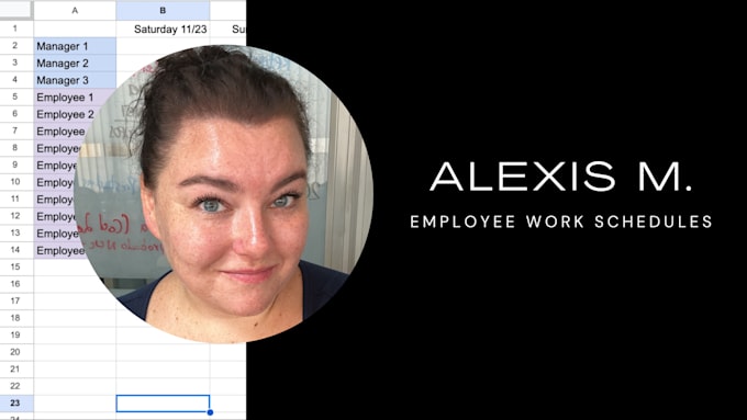 write your work schedule for your employees