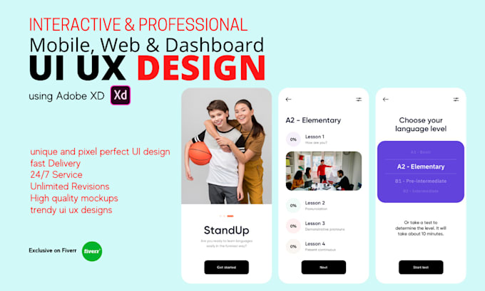 mobile app ui design, web app UI UX design, wireframe, prototype