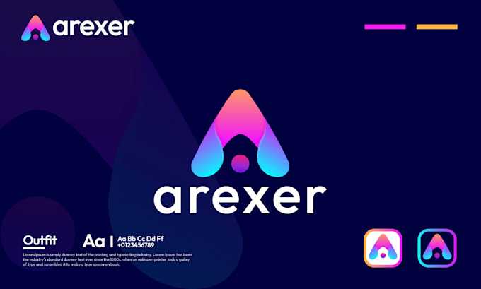 design startup tech, crypto, cyber security, technology and app logo