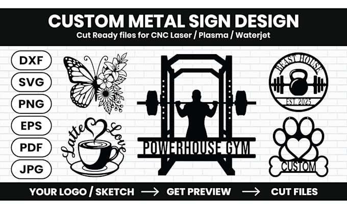 Dxf Metal Signage Custom cnc laser cut metal sign designs, plasma dxf, png files ...