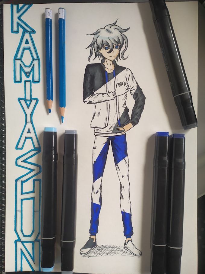 draw a line art full body