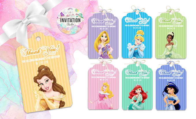 design birthday gift tags, thank you cards and buntings