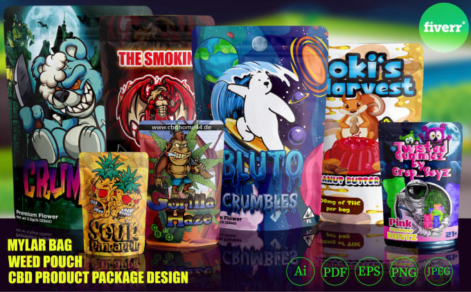 design unique weed pouch, mylar bags and package designs quick delivery