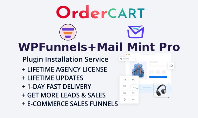 install wpfunnels and mail mint pro lifetime license on your sales funnel site