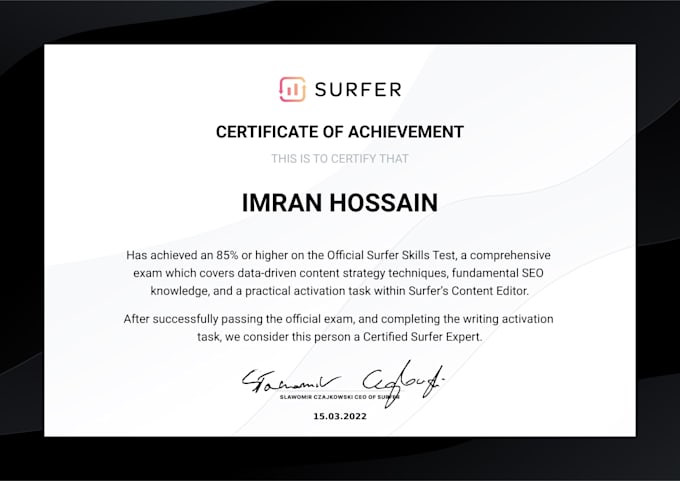 write the surfer SEO optimized article for your website