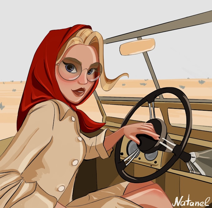 draw nostalgic storybook portrait from your photo hand drawn