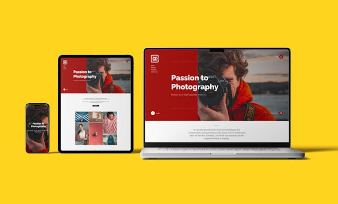 design modern photography website for photographer and videographer portfolio