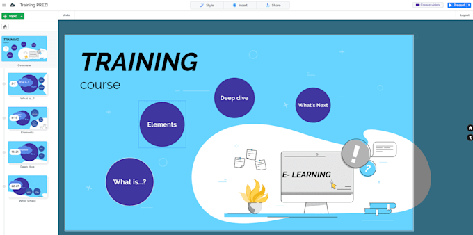 create an engaging training presentation in prezi style