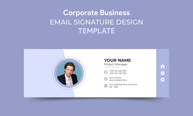 design custom email signature, footer template in vector