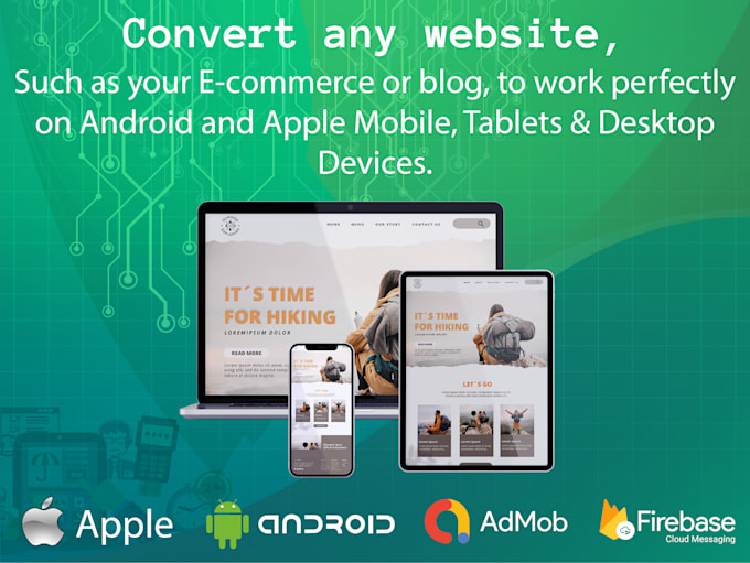 convert any website into android and IOS mobile app