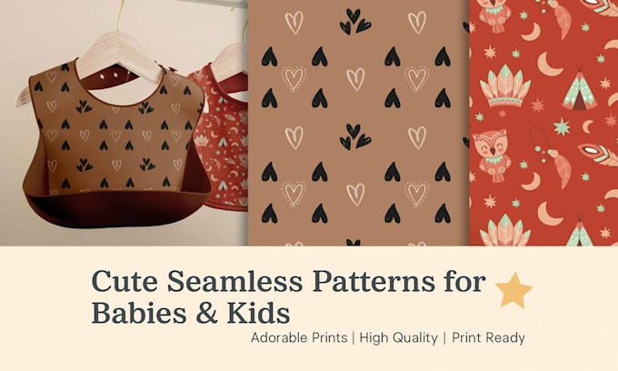 design adorable seamless patterns for babies and kids