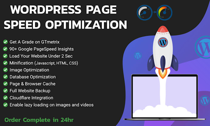 increase wordpress,page speed, website speed up ,improve performance