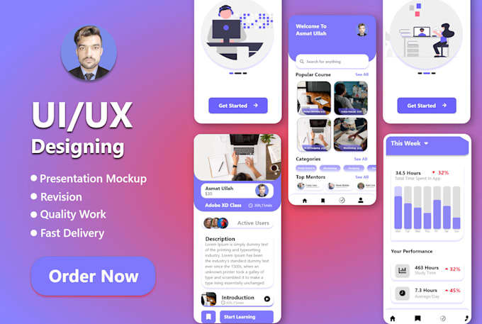 Design wireframes, ux ui design, and prototypes by Asmat758 | Fiverr