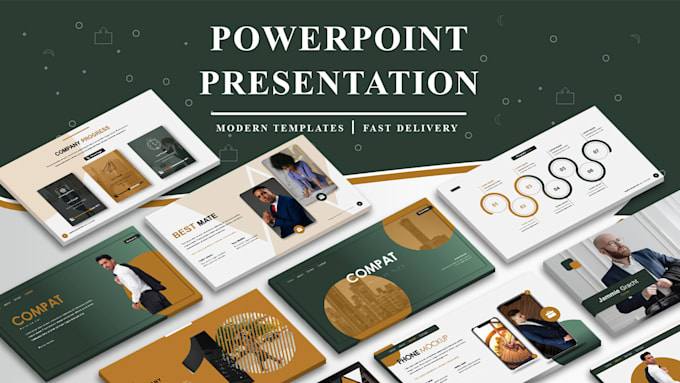 design a modern pitch deck and business powerpoint presentation