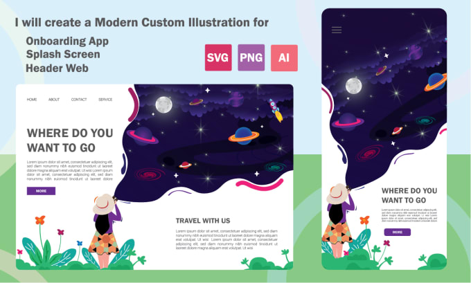 draw amazing flat illustrations for your UI or web page